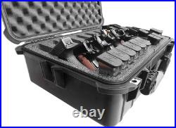 Heavy Duty 6 Pistol & 26 Mag Case Customizable Foam & Moisture Absorber