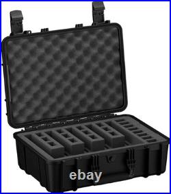 Heavy Duty Waterproof 5 Pistol Gun Case with Foam Slots