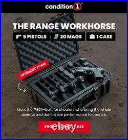 Heavy Duty Waterproof 5 Pistol Gun Case with Foam Slots