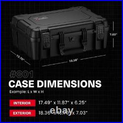 Heavy Duty Waterproof 5 Pistol Gun Case with Foam Slots