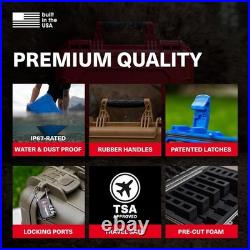 Heavy Duty Waterproof 5 Pistol Gun Case with Foam Slots