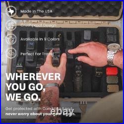 Heavy Duty Waterproof 5 Pistol Gun Case with Foam Slots