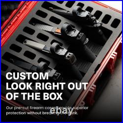 Heavy Duty Waterproof 5 Pistol Gun Case with Foam Slots