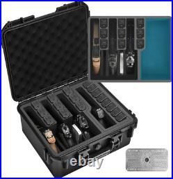 Heavy-Duty Waterproof Pistol Case Holds 5 Handguns & 16 Magazines Securely Heavy-Duty Waterproof Pistol Case Holds 5 Handguns & 16 Magazines Securely