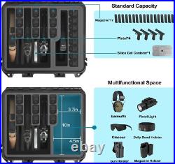 Heavy-Duty Waterproof Pistol Case Holds 5 Handguns & 16 Magazines Securely Heavy-Duty Waterproof Pistol Case Holds 5 Handguns & 16 Magazines Securely