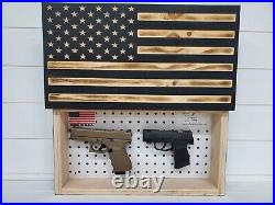 Hidden Gun Storage American Concealment Flag Handgun and Ammo Safe Case