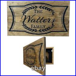 Hidden Gun Storage Cabinet Customizable Family Name, Personalized Concealed Gun