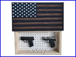 Hidden Gun Storage Handgun Wall Safe Flag Concealment Cabinet Ammo Box Case