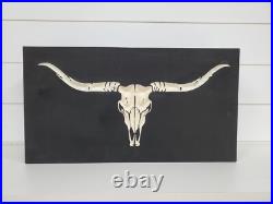 Hidden Gun Storage Longhorn Skull Concealment Cabinet Handgun Secret Case