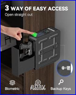 Holewor Gun Safe Biometric Pistol Box Unlock Mounted Handgun Case Black Holewor Gun Safe Biometric Pistol Box Unlock Mounted Handgun Case Black