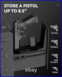 Holewor Gun Safe Biometric Pistol Box Unlock Mounted Handgun Case Black Holewor Gun Safe Biometric Pistol Box Unlock Mounted Handgun Case Black