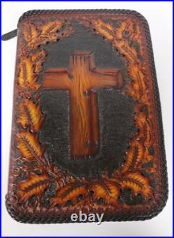 Holy Bible Concealed Carry Hand Crafted Tooled Leather Gun Rug Case Brown/black Holy Bible Concealed Carry Hand Crafted Tooled Leather Gun Rug Case Brown/black