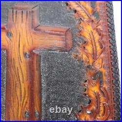 Holy Bible Concealed Carry Hand Crafted Tooled Leather Gun Rug Case Brown/black