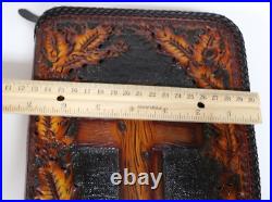 Holy Bible Concealed Carry Hand Crafted Tooled Leather Gun Rug Case Brown/black