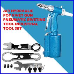 Industrial Air Hydraulic Pop Rivet Gun Pneumatic Riveter Hand Tool Kit with Case