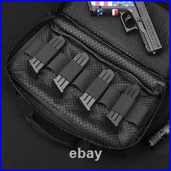KOSMCCO Pistol Case with Lock 14 x 8 Inches Padded Range Bag Handgun Bag for