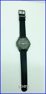 Kenneth Cole KC1216 Black Stainless Steel Case GunMetal Dial Leather Strap Watch