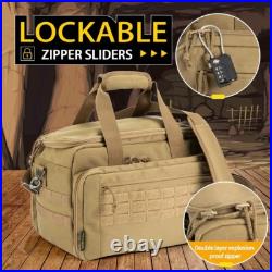 Khaki 2.0 Pistol Range Bag Lockable Soft Carrying Gun Case with MOLLE System Khaki 2.0 Pistol Range Bag Lockable Soft Carrying Gun Case with MOLLE System