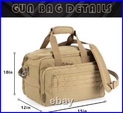 Khaki 2.0 Pistol Range Bag Lockable Soft Carrying Gun Case with MOLLE System Khaki 2.0 Pistol Range Bag Lockable Soft Carrying Gun Case with MOLLE System
