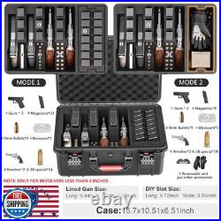 Kinghardcase Gun Cases for Handguns, 4 Pistol Case and 23 Magazine