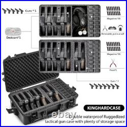 Kinghardcase TSA Gun Case for 7 Handguns Waterproof & Shock Proof Handgun C
