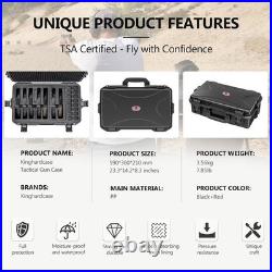 Kinghardcase TSA Gun Case for 7 Handguns Waterproof & Shock Proof Handgun C