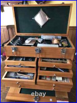 Knife Display Case Walnut & Black 8 Drawer Pistol Gun Wood Cabinet EDC Chest Box Knife Display Case Walnut & Black 8 Drawer Pistol Gun Wood Cabinet EDC Chest Box