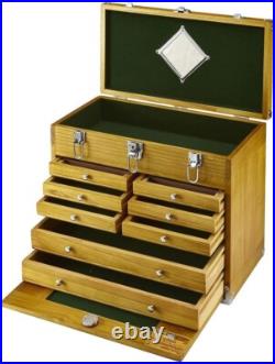 Knife Display Case Walnut & Black 8 Drawer Pistol Gun Wood Cabinet EDC Chest Box Knife Display Case Walnut & Black 8 Drawer Pistol Gun Wood Cabinet EDC Chest Box