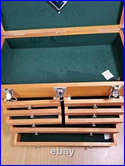 Knife Display Case Walnut & Black 8 Drawer Pistol Gun Wood Cabinet EDC Chest Box Knife Display Case Walnut & Black 8 Drawer Pistol Gun Wood Cabinet EDC Chest Box