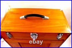 Knife Display Case Walnut & Black 8 Drawer Pistol Gun Wood Cabinet EDC Chest Box Knife Display Case Walnut & Black 8 Drawer Pistol Gun Wood Cabinet EDC Chest Box