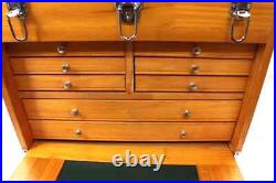 Knife Display Case Walnut & Black 8 Drawer Pistol Gun Wood Cabinet EDC Chest Box Knife Display Case Walnut & Black 8 Drawer Pistol Gun Wood Cabinet EDC Chest Box