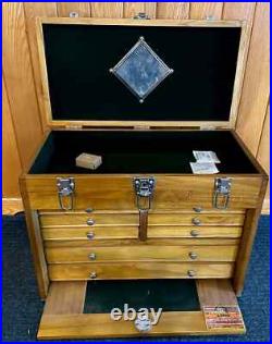 Knife Display Case Walnut & Black 8 Drawer Pistol Gun Wood Cabinet EDC Chest Box Knife Display Case Walnut & Black 8 Drawer Pistol Gun Wood Cabinet EDC Chest Box