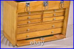 Knife Display Case Walnut & Black 8 Drawer Pistol Gun Wood Cabinet EDC Chest Box Knife Display Case Walnut & Black 8 Drawer Pistol Gun Wood Cabinet EDC Chest Box