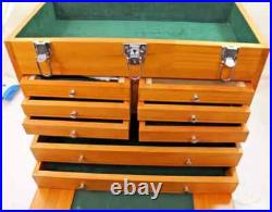 Knife Display Case Walnut & Green 8 Drawer Pistol Gun Wood Cabinet EDC Chest Box Knife Display Case Walnut & Green 8 Drawer Pistol Gun Wood Cabinet EDC Chest Box