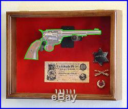 Large/ Double Pistol Handgun Revolver Gun Display Case Cabinet Rack Shadowbox