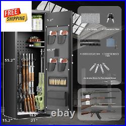 Large Gun Safe for Home 10-14 Rifle Capacity Quick Access Fingerprint LED