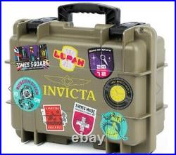 Large Invicta Grey Diver Watch Case Waterproof With Hand Gun Insert Gun Case
