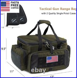 Large Pistol Range Bag Shooting Tactical Gun Range Bag Pistol Cases, Gun Bags