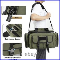 Large Range Bag -Tactical 4+ Pistol Gun Case with Lockable Zippers for Shooti