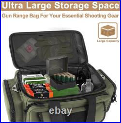 Large Range Bag -Tactical 4+ Pistol Gun Case with Lockable Zippers for Shooting