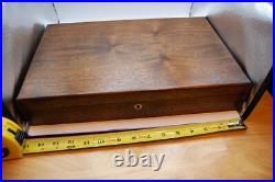 Large Vintage Wood Dual GUN PISTOL CASE lined Colt Smith & Wesson Ruger lock