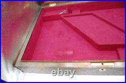 Large Vintage Wood Dual GUN PISTOL CASE lined Colt Smith & Wesson Ruger lock