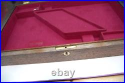 Large Vintage Wood Dual GUN PISTOL CASE lined Colt Smith & Wesson Ruger lock