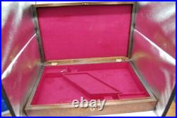 Large Vintage Wood Dual GUN PISTOL CASE lined Colt Smith & Wesson Ruger lock