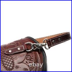 Leather Case 33inch Hand Tooled Rifle Cover Scabbard Red Shotgun Sleeve Genuine