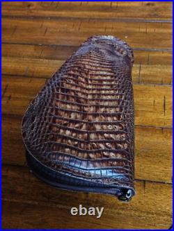 Leather Gator Print Zippered Pistol Case 12 L, 6 1/2 widest point, made in USA