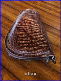 Leather Gator Print Zippered Pistol Case 12 L, 6 1/2 widest point, made in USA