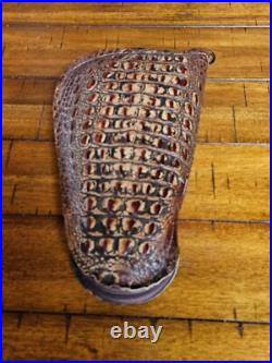 Leather Gator Print Zippered Pistol Case 12 L, 6 1/2 widest point, made in USA