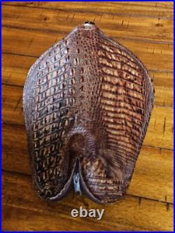 Leather Gator Print Zippered Pistol Case 12 L, 6 1/2 widest point, made in USA