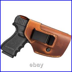 Leather Gun Holster Inside Waistband Universal Right Hand Case Belt Clip Brown